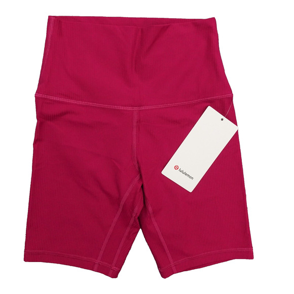 lululemon athletica Pants - Lululemon Size 4 Align Ribbed Biker Short High Rise 8 inch Wild Berry Pink WLDB